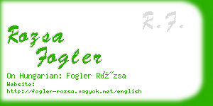 rozsa fogler business card